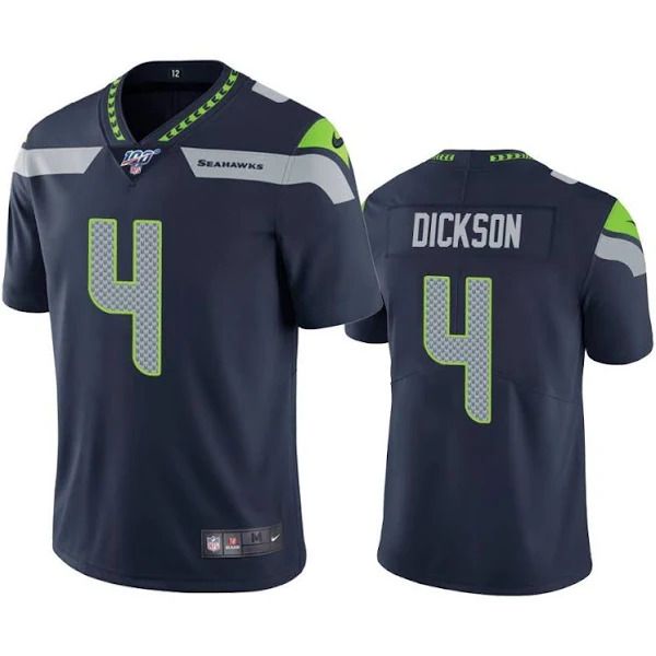 Men Seattle Seahawks #4 Michael Dickson Nike Navy 100th Limited NFL Jersey